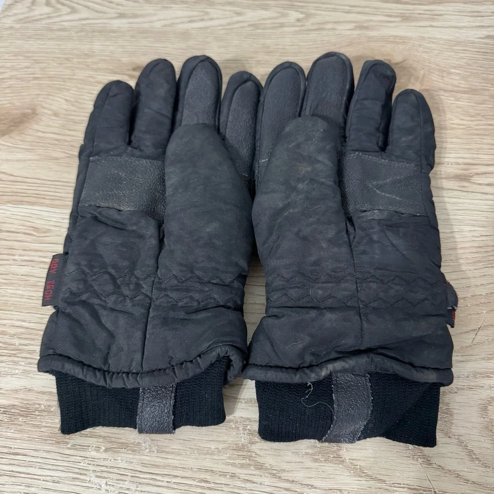 Saranac Ski Gloves Womens Large Black Winter‎ Snow Outdoor Vintage Warm Nylon